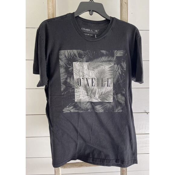 O'Neill Shirt Men’s Black Floral Logo Tee Surfer Shirt Classic Tee Size Large - Picture 1 of 5
